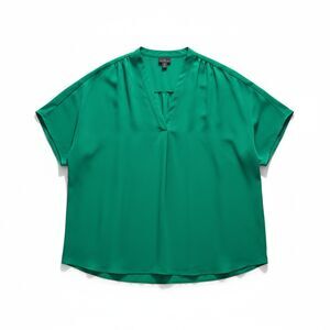 WORTHINGTON Green Blouse V-Neck Top Professional Career Office Workwear 0X
